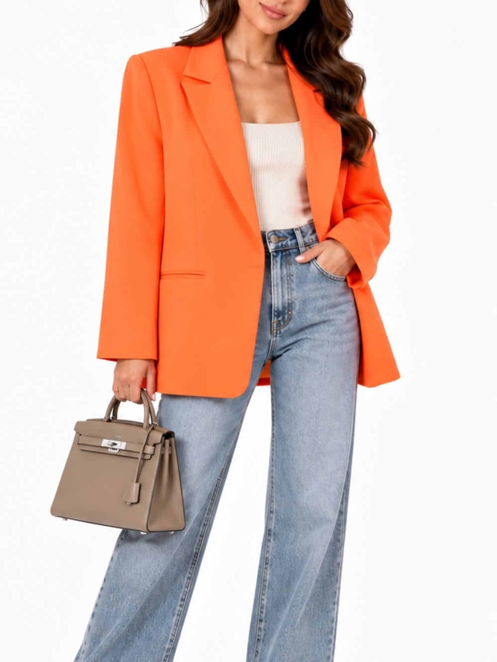 Blazer New Sz Large ❤️ 4th & Reckless Women’s Orange Fashion Statement Oversized